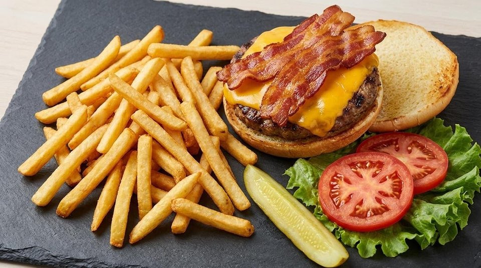Casual American diner tables with simple place settings.